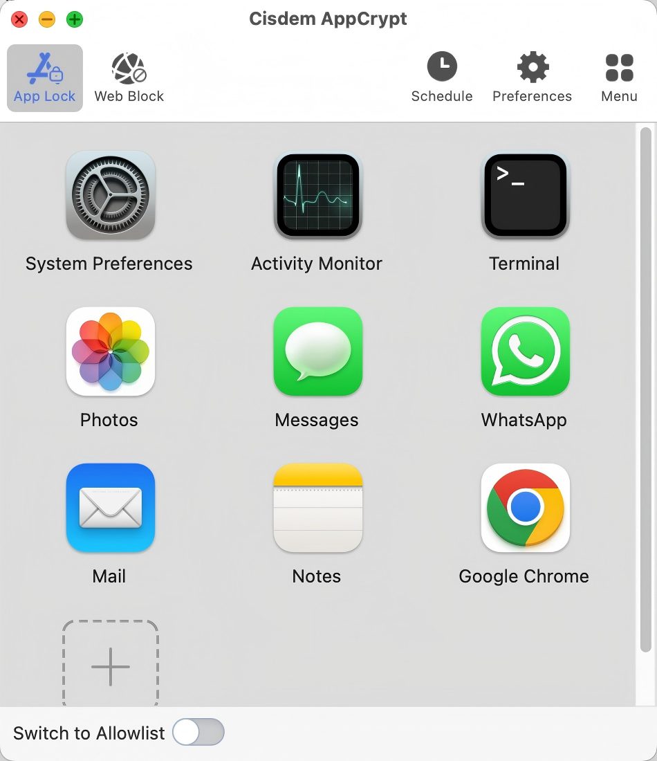 drag and drop apps to lock