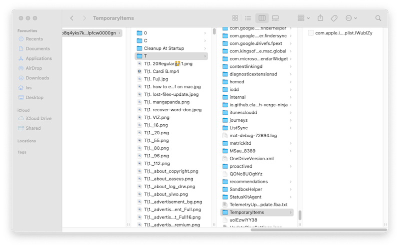 temporary folder