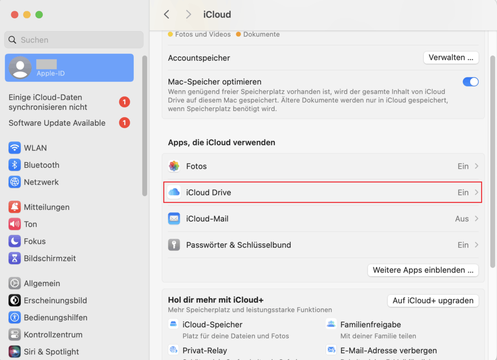 iCloud Drive is enabled