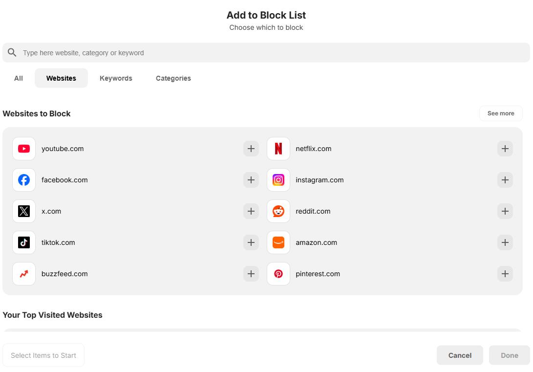 websites tab