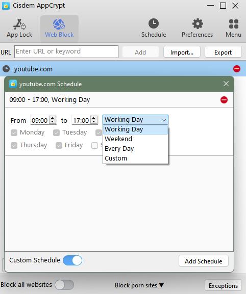 custom schedule