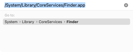 the Go to Folder dialog