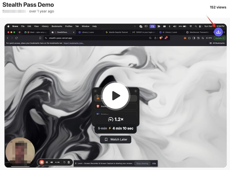 download loom video with the extension