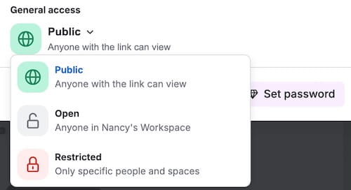 Loom video link access settings