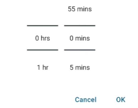 set timer to 0 minutes