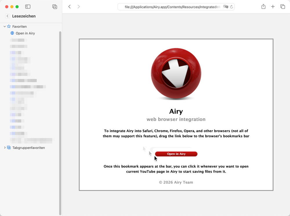 make extension as bookmark