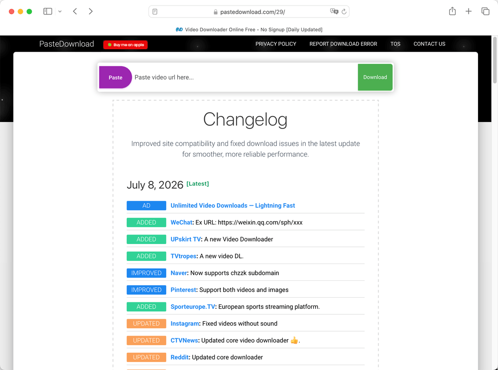 pastedownload.com interface