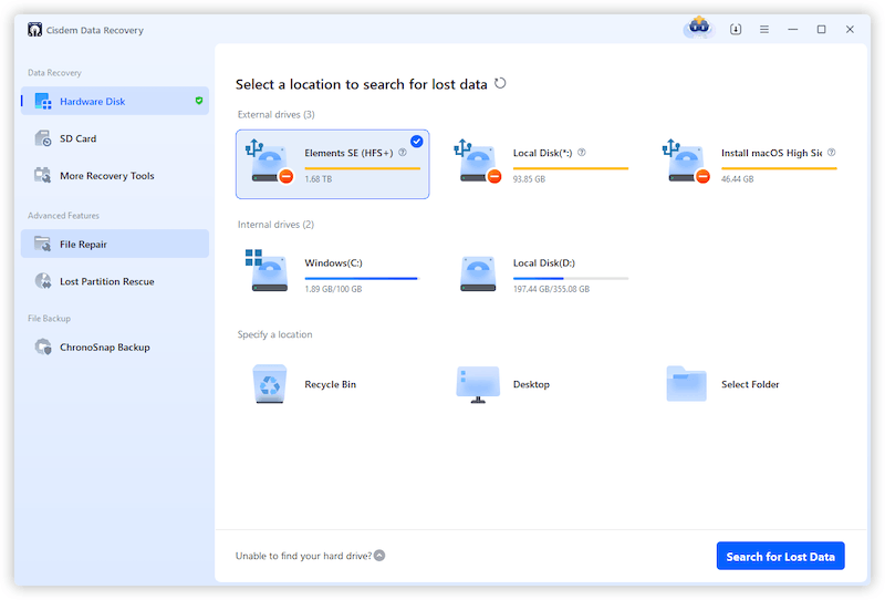 recover hd cisdem 01