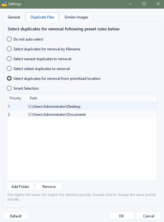 select by priority