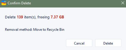 confirm deletion