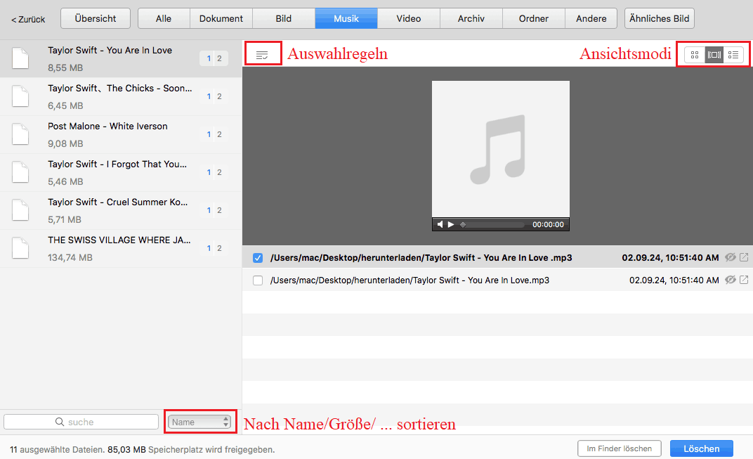 preview songs