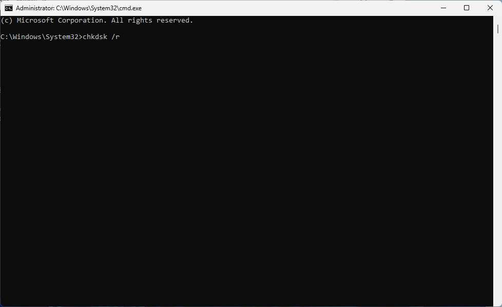 run chkdsk 01