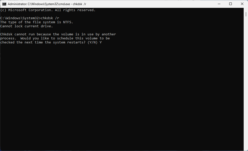run chkdsk 02