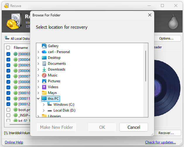 recuva save