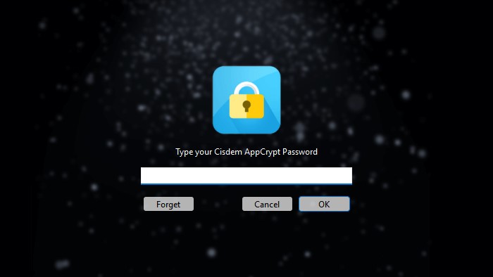 enter password to access appcrypt main window