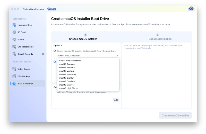 downgrade sequoia with cisdem 01