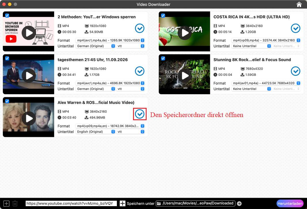 Videos herunterladen mac
