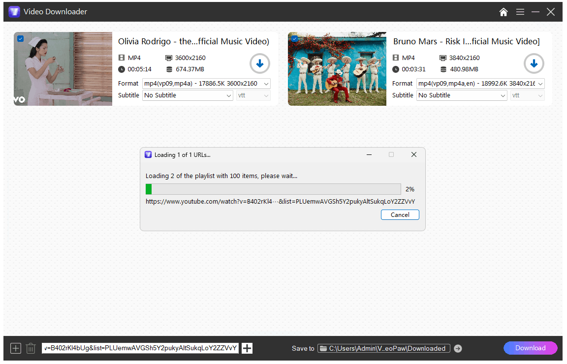download interface