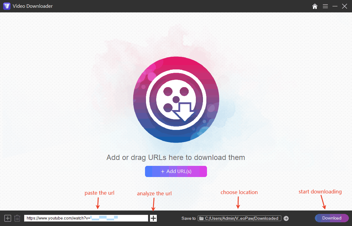 paste url from youtube
