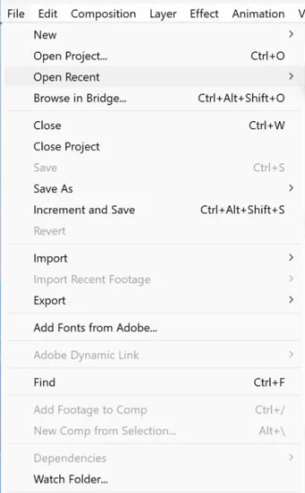 after effects save as