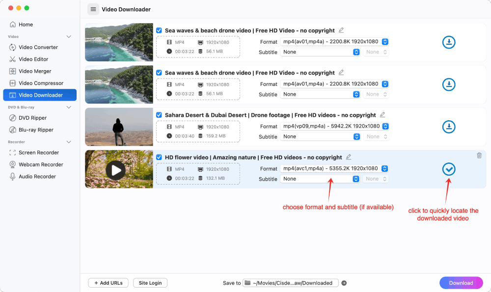 batch download videos from Safari to mac 