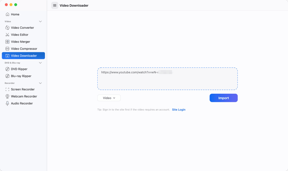 paste the link and load video