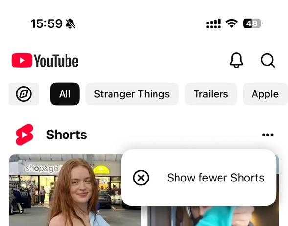 show fewer shorts