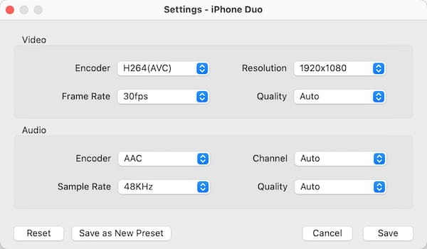 choose resolution as 1080p
