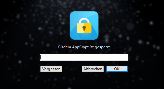 enter the password to access Cisdem AppCrypt