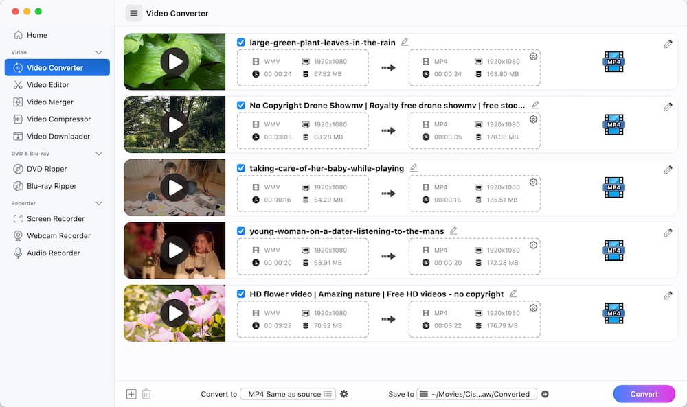 import wmv files