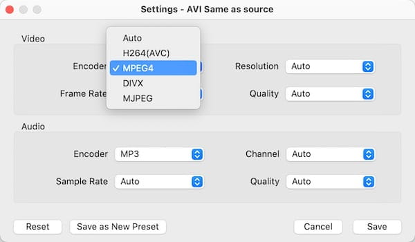 choose mpeg4