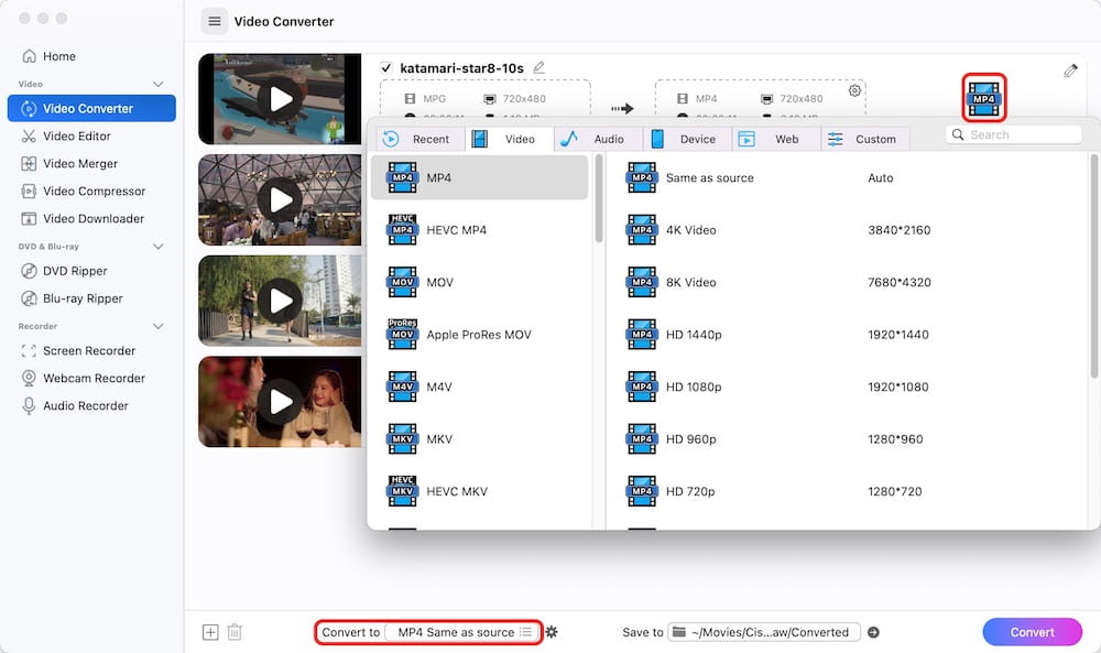 Convert MPG to MP4