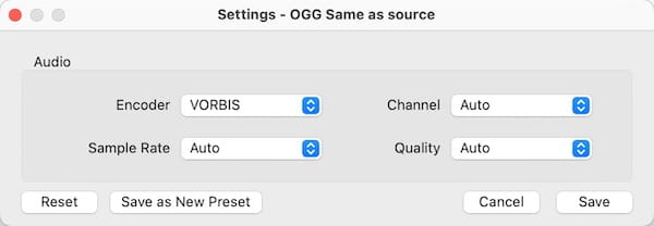 edit audio parameters