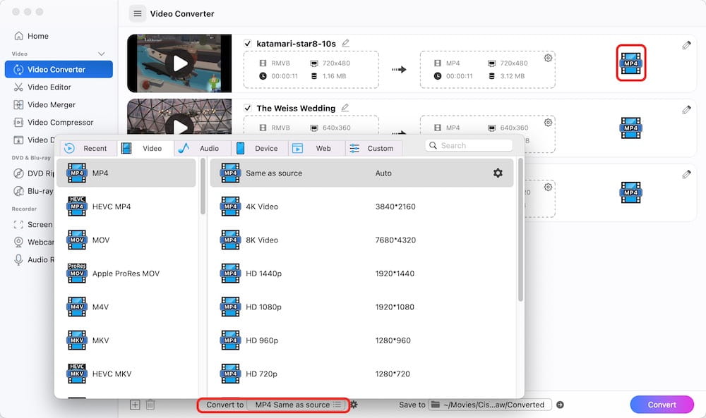 convert rmvb to mp4