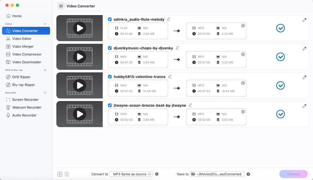 convert audios via the best audio converter for mac