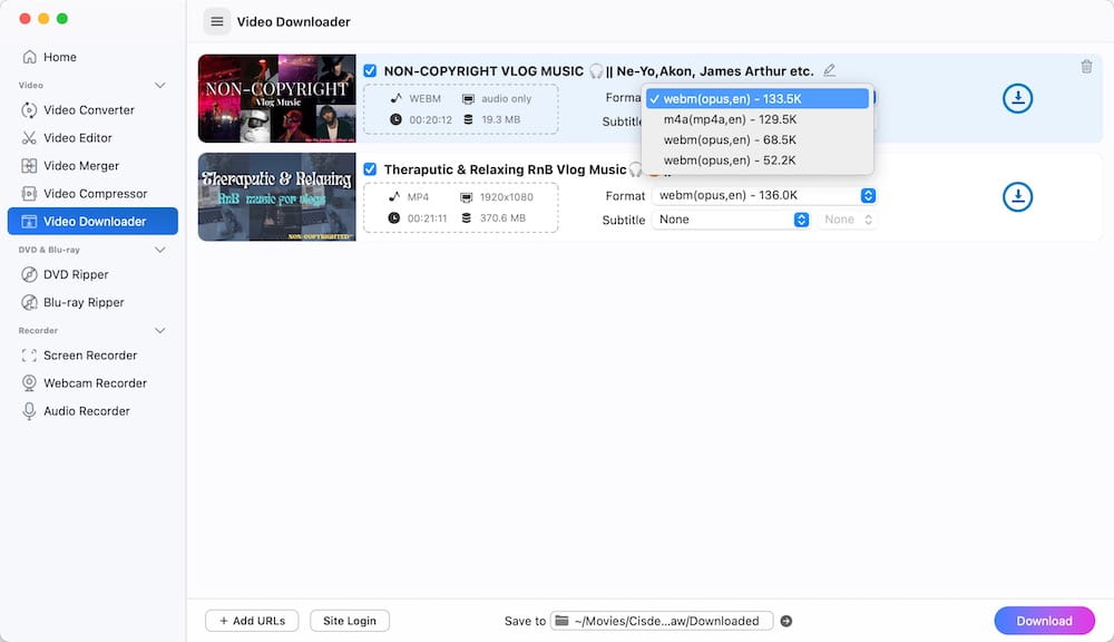 paste url to videopaw