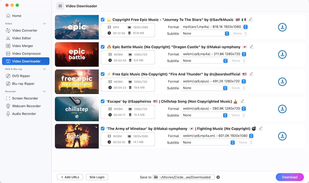 download videos