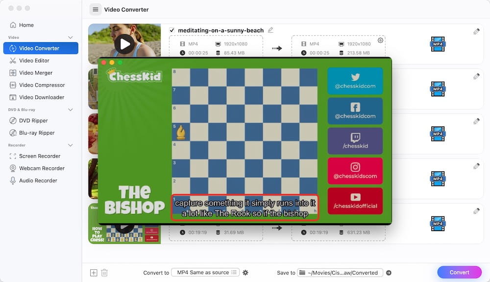 batch add subtitles to mp4 videos