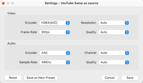 adjust parameters