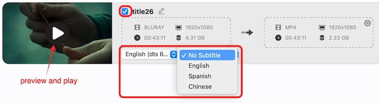 select tracks and titles