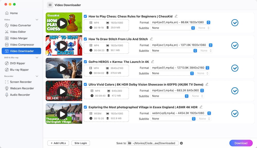 download youtube videos mac in batches