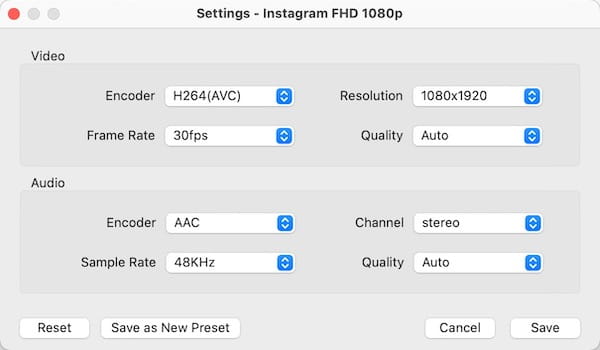 set parameters