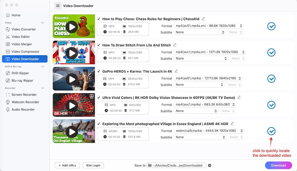 start the download
