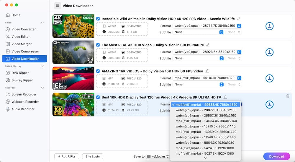 download 4K videos on Cisdem VideoPaw