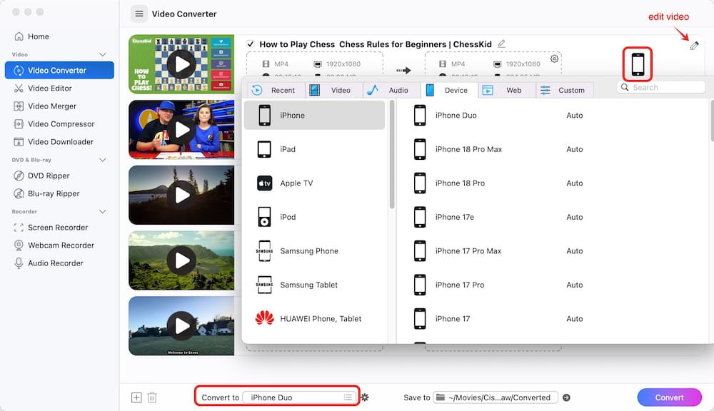 convert youtube videos to iphone