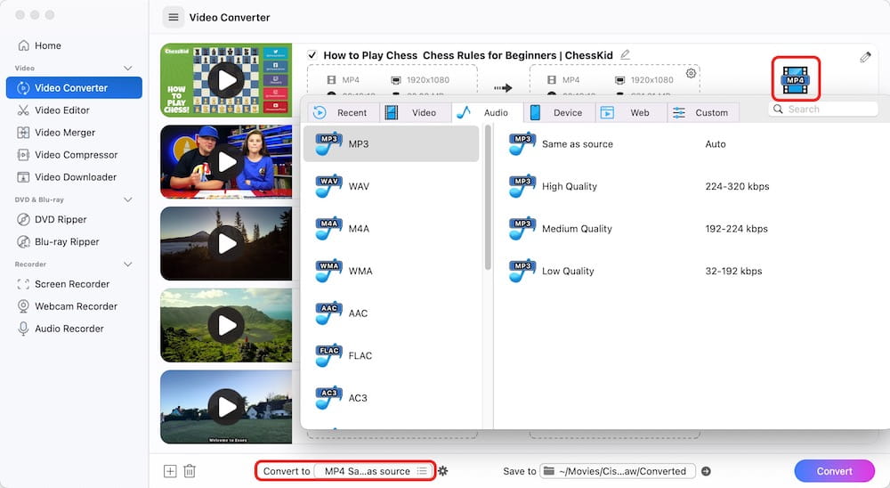 convert youtube to other formats