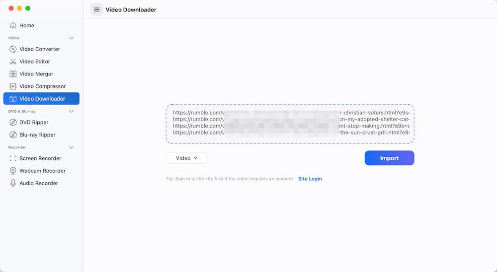 paste and analyze the url of Rumble video