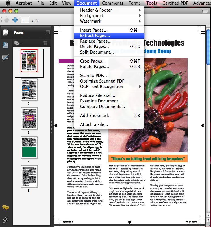 separate pdf pages on mac