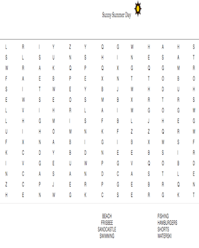 summer word search 10