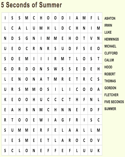 summer word search 11
